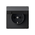 ARTGALLERY РОЗЕТКА с заземл. со шторк. с крышк., 16А, IP20, механизм, быстрозажим. клем., КАРБОН Sys
