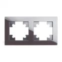 Рамка 2-местная, стекло, серия Катрин, GFR00-7002-04, шоколад STEKKER 39536