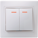 KVARTA Выключ. 2-кл. с инд. 10А ВС10-2-1-КБ бел. IEK EVK21-K01-10-DM