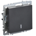 BRITE Выключ. 1-кл. прох. с инд. 10А ВС10-1-7-БрЧ черн. IEK BR-V12-1-10-K02