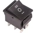 Выключатель клавишный 250V 15А (6с) ON-OFF-ON черный с нейтралью REXANT (10/10/500) Rexant 36-2370