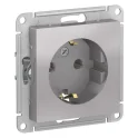 ATLASDESIGN РОЗЕТКА с заземлением, 16А, механизм, АЛЮМИНИЙ Systeme Electric ATN000343