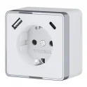 Розетка с заземлением, шторками и USB тип A+C Gallant (белый) W5071701 Werkel a057698