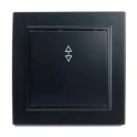 Переключатель 1-клавишный PSW10-9005-03, 250В, 10А, серия Эрна, черный STEKKER 39619