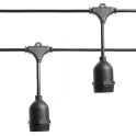 Гирлянда "Евро белт-лайт" на подвесах, 20 E27, шаг 50cm черный, 13м (3м сетевой шнур) IP65, CL50-13 