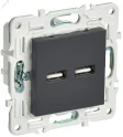 SKANDY Розетка USB A+A 3,1А SK-R15G графит IEK SK-U21-D31-K53