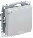 BRITE Розетка с заземлением с защитными шторками и крышкой 16А IP44 РСбш10-3-44-БрЖ жемчуг BR-R1 IEK