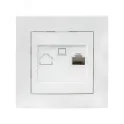 Валенсия розетка компьютерная RJ-45 1-местная белая EKF EWK01-035-10