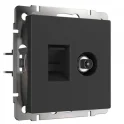 Розетка ТВ+Ethernet RJ-45 6 cat. (черный матовый) W1181308 Werkel a056112