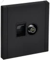 FORTE&PIANO Розетка двойная TV+RJ45 кат.5E FP136M металл черный IEK FP-AK20-1-M-K02