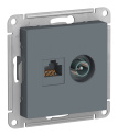 ATLASDESIGN РОЗЕТКА двойная ТВ + компьютерная RJ45, кат. 5Е, ГРИФЕЛЬ Systeme Electric ATN000789