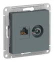 ATLASDESIGN РОЗЕТКА двойная ТВ + компьютерная RJ45, кат. 5Е, ГРИФЕЛЬ Systeme Electric ATN000789