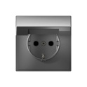 ARTGALLERY РОЗЕТКА с заземл. со шторк. с крышкой, 16А, IP20, механизм, СТАЛЬ GAL000 Systeme Electric