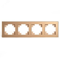 Рамка 4-местная, стекло, серия Катрин, GFR00-7004-08, золото STEKKER 49038