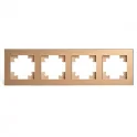 Рамка 4-местная, стекло, серия Катрин, GFR00-7004-08, золото STEKKER 49038