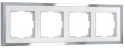 Рамка на 4 поста Baguette (белый/серебро) W0042850 5/50шт/уп Werkel a062782