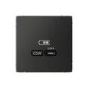 ARTGALLERY USB РОЗЕТКА тип-С 65Вт высокоскор.заряд. QC, PD, механизм, БАЗАЛЬТ GAL00 Systeme Electric