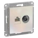 ATLASDESIGN РОЗЕТКА двойная ТВ + компьютерная RJ45, кат. 5Е, ЖЕМЧУГ Systeme Electric ATN000489