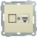 РK11-1-Б Розетка компьютерная RJ45 Cat6 BOLERO кремовый IEK EKB16-01-K33
