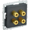 BRITE Аудиорозетка 4-мест. РА10-БрГ граф. IEK BR-S40-K53