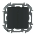 Выключатель двухклавишный - INSPIRIA - 10 AX - 250 В~ - антрацит Legrand 673623