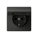 ARTGALLERY РОЗЕТКА с заземл. со шторк. с крышкой, 16А, IP20, механизм, БАЗАЛЬТ GAL0 Systeme Electric