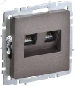 BRITE Розетка компьютерная двойная RJ45 кат.6 РК11-2-БрТБ темная бронза IEK BR-K20-2-K45