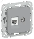 FLITE Розетка 2-местная RJ45/TV категория 5Е UTP РКТВ5е-2-0-ФлС серый IEK FI-AK22-1-K03