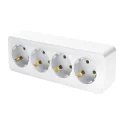 Розетка 4-местная с/з открытой установки, , 250В, 16А, IP20, серия София, белый, MST16-14-01 STEKKER