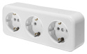 Розетка 3-местная с заземляющим контактом, 250В, 16А, IP20, PST16-51-20 (RA 16-343-Б), белый STEKKER
