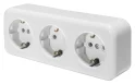 Розетка 3-местная с заземляющим контактом, 250В, 16А, IP20, PST16-51-20 (RA 16-343-Б), белый STEKKER