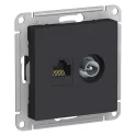Розетка TV+RJ45 Cat.5, оконечная, карбон Systeme Electric ATN001089