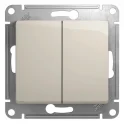 Glossa Молочный Переключатель 2-клавишный, сх.6,10AX Systeme Electric GSL000965