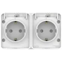 AtlasDesign PROFI IP54 О/У РОЗЕТКА двойная с заземлением со шторками 16А, БЕЛЫЙ ATN Systeme Electric