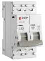 Автоматический выключатель 2P 63А (C) 6кА ВА 47-63N PROxima EKF M636263C