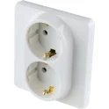 Розетка двойная с заземлением - Inspiria - без шторок в сборе 16А 250В винтовые зажимы - бел Legrand