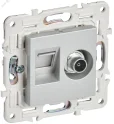 SKANDY Розетка двойная TV+RJ45 кат.5E SK-A14S серебряный IEK SK-AK20-1-K23