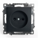 Розетка 1-местная с защитной шторкой (механизм) б/з, 250В, 10А, серия Катрин, GLS10-7109-05, черный 