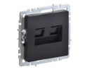 BRITE Роз. двойная RJ11+RJ45 кат.5E РК/Т12-БрЧ черн. IEK BR-KT20-O-1-K02