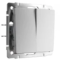 Выключатель двухклавишный проходной (серебряный матовый) W1122065 Werkel a063611