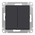 Переключатель 2-клавишный перекрестный, скрытый монтаж, карбон Systeme Electric ATN001073
