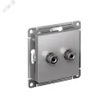 Аудиорозетка ATLASDESIGN двухместная алюминий Systeme Electric ATN000387