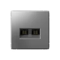 ARTGALLERY РОЗЕТКА двойная компьютерная RJ45+RJ45, кат.6А, механизм, СТАЛЬ GAL00098 Systeme Electric