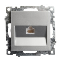 Розетка компьютерная 1-местная RJ-45 (механизм), серия Катрин, GLS00-7107-03, серебро STEKKER 39585