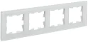 BRITE Рамка 4-мест. РУ-4-2-Бр стекло бел. матовый IEK BR-M42-G-31-K01