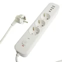 Сетевой фильтр 3-местный с/з 3x1мм2, 3 м, 250В, 16А, 2 USB-A+2 Type-C 3, серия Nova, белый 5 STEKKER