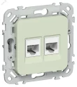 FLITE Розетка 2-местная компьютерная RJ45 категория 6 UTP РК6-2-0-ФлП панг IEK FI-K22-2-K92