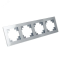 Рамка 4-местная, стекло, серия Катрин, GFR00-7004-03, серебро STEKKER 39534