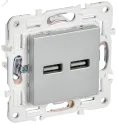 SKANDY Розетка USB A+A 3,1А SK-R15S серебряный IEK SK-U21-D31-K23