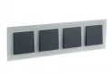 ATLASDESIGN NATURE 4-постовая РАМКА, МАТОВОЕ СТЕКЛО БЕЛЫЙ Systeme Electric ATN330104